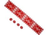 Natale Tovaglietta Runner Protezione Termica Assorbimento Acqua Feltro Tovaglietta (4 Inglese Tovagliette 4 Sottobicchieri)