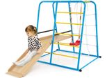 Struttura Per Arrampicata Indoor Costway, Altalena 6 In 1, Scivolo, Palo Per Arrampicata, Scala Per Arrampicata E Parete Di Corda, Parco Giochi In Metallo Per Bambini Dai 3 Anni In Su