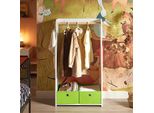 Sobuy KMB109-W Armadio Per Bambini Con 2 Ganci E Scatole, Armadio E Scaffale Per La Camera Dei Bambini, Bianco 60X110X35Cm