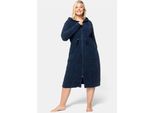 Bademantel SHEEGO Gr. 44, blau (marine), 44/46, Baumwolle, Hausmäntel, Bademantel