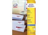 Avery Zweckform® J8177-25 Etichette Per Indirizzi - 99,1 X 42,3 Mm, Bianco, 300 Etichette/25 Fogli, Permanenti, Per Buste Din Lunghe