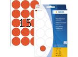 Herma 2272 Vielzwecketiketten - Rot, Ø 32 Mm, Matt, 480 StüCk