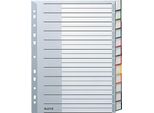 Leitz 1274-00-00 1274 Indice - Pp, Bianco, A4 Extra Largo, 12 Fogli, Grigio