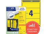 Avery Etichette Angolari Per Fascicoli Zweckform, 61 X 192 Mm, Giallo