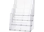 Helit H2352402 Tisch-Prospekthalter, Din A4 Hoch, 4 FäCher, Glasklar