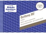 Avery Zweckform® 302 302 Ricevuta Iva Mostrata Separatamente - A6 Orizzontale, Mp, A Prova Di Falsificazione, 50 Fogli, Bianco