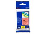 Brother TZE421 Tze-421 Nastro Di Scrittura - Laminato, 9 Mm X 8 M, Nero Su Rosso