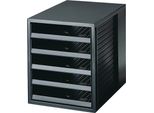 Han 14018-13 Cassettiera SCHRANK-SET Karma - A4/C4, 5 Cassetti Aperti, Eco-Nero
