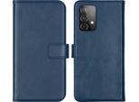 Samsung Galaxy A52/Samsung Galaxy A52S/Samsung Galaxy A52 Custodia - Vera Pelle - Selencia Flip Cover - Blu