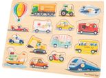 Nuovo Puzzle Classic Toys Knob - 16 Pezzi - Veicoli