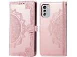 Nokia G60 Sleeve - Pelle Finta - Flip Cover Imoshion - Finitura Oro Rosa