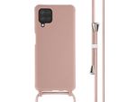 Samsung Galaxy A12 Cover - Silicone - Imoshion Custodia Morbida/Cover Con Cinturino/Copertura Posteriore - Rosa