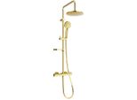 Mexen KX40 Set Doccia Esterno Con Soffione E Miscelatore Termostatico, Dorato - 771504091-50
