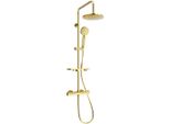Mexen KT40 Set Doccia Esterno Con Soffione E Miscelatore Termostatico, Oro - 771504093-50
