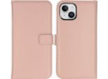 Cover Per Iphone 15 - Vera Pelle - Custodia Selencia Flip Flap - Rosa Chiaro