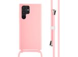 Samsung Galaxy S22 Ultra Cover - Silicone - Imoshion Custodia/Copertura Morbida Con Cinturino/Copertura Posteriore - Rosa