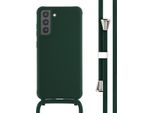 Custodia Samsung Galaxy S21 Fe - Silicone - Imoshion Custodia Morbida/Manicotto Con Cinturino/Copertura Posteriore - Verde Scuro