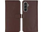 Custodia Per Samsung Galaxy S23 Fe - Vera Pelle - Custodia Selencia Flip Flap - Marrone