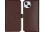 Cover Per Iphone 15 - Vera Pelle - Custodia Selencia Flip Flap - Marrone