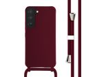 Custodia Samsung Galaxy S22 - Silicone - Imoshion Custodia Morbida/Manicotto Con Cinturino/Copertura Posteriore - Rosso Scuro