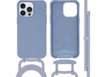 Custodia Iphone 14 Pro Max Custodia Iphone 14 Pro Max Protettiva Back Cover Colore Con Cinturino Staccabile Silicone Blu Imoshion