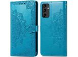 Samsung Galaxy A14/Samsung Galaxy A14 Cover - Pelle Finta - Flip Cover Imoshion - Colore Turchese