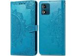 Motorola Moto E13 Cover - Pelle Finta - Flip Cover Imoshion - Colore Turchese