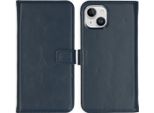 Cover Per Iphone 15 - Vera Pelle - Custodia Selencia Flip Flap - Blu