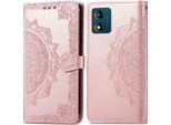 Motorola Moto E13 Coperture - Pelle Finta - Imoshion Flip Cover - Oro Rosa