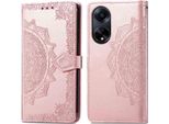 Oppo A98 Sleeve - Pelle Finta - Flip Cover Imoshion - Finitura Oro Rosa