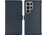Custodia Per Samsung Galaxy S24 Ultra - Vera Pelle - Selencia Flip Flap Sleeve - Blu