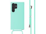 Custodia Samsung Galaxy S24 Ultra - Silicone - Imoshion Custodia Morbida/Manicotto Con Cinturino/Copertina Posteriore - Verde Menta