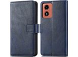Imoshion Cover Per Motorola Moto G24/Motorola Moto G04 - Custodia Flip Flap A Libro - Blu Scuro