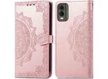Nokia C32 Sleeve - Pelle Finta - Flip Cover Imoshion - Oro Rosa