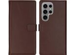 Custodia Samsung Galaxy S24 Ultra - Vera Pelle - Custodia Selencia Flip Flap - Marrone