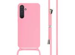 Custodia Samsung Galaxy A55 - Silicone - Imoshion Custodia Morbida/Manicotto Con Cinturino/Copertura Posteriore - Rosa