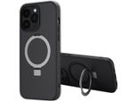 Custodia Iphone 14 Pro Max Iphone 14 Pro Max Cover Protettiva Anello Stand Backcover Met Magsafe Plastica Nero Accezz