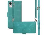 Iphone 13/Iphone 14 Custodia Iphone 13/Iphone 14 Cover Protettiva Bookcase Met Koord Imitazione Pelle Turchese Imoshion