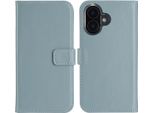 Cover Iphone 16 - Vera Pelle - Custodia Selencia Flip Flap - Azzurro