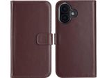Cover Per Iphone 16 - Vera Pelle - Custodia Selencia Flip Flap - Marrone