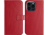 Custodia Per Iphone 16 Pro - Vera Pelle - Selencia Flip Flap Case - Rosso