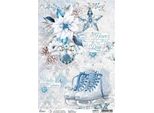 Ciao Bella Motiv-Strohseide Elecance Of Blue - Danza Del Ghiaccio, Din A4, Decoupage