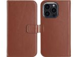 Custodia Per Iphone 16 Pro - Vera Pelle - Selencia Flip Flap - Marrone Chiaro