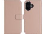 Custodia Per Iphone 16 Plus - Vera Pelle - Custodia Selencia Flip Flap - Rosa Chiaro