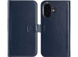 Cover Per Iphone 16 - Vera Pelle - Custodia Selencia Flip Flap - Blu