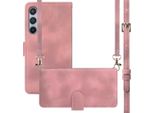 Custodia Per Samsung Galaxy A14/Samsung Galaxy A14 - Similcuoio - Cover Imoshion Con Cinturino/Custodia Pieghevole - Rosa