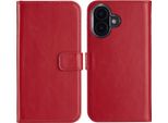 Cover Per Iphone 16 - Vera Pelle - Custodia Selencia Flip Flap - Rosso