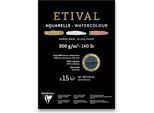 Tampone Per Acquerello Clairefontaine Etival Black Cold Pressed/Rough A3, 15 Fogli, 300 G