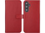 Custodia Per Samsung Galaxy S24 Fe - Vera Pelle - Custodia Selencia Flip Flap - Rosso
