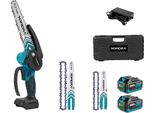 Motosega Elettrica, Motore Senza Spazzole, Regime Minimo 15000 Giri/Min, Lama Da 6 E 8 Pollici, Set Di Batterie 2X, Eu